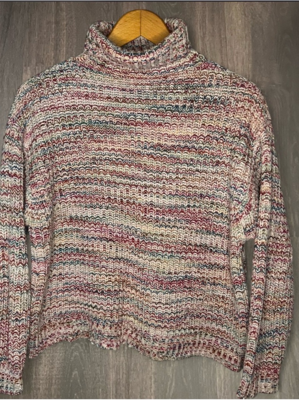 Peruvian Connection Marled‎ Knit Turtleneck Sweater Size Small 100% Cotton